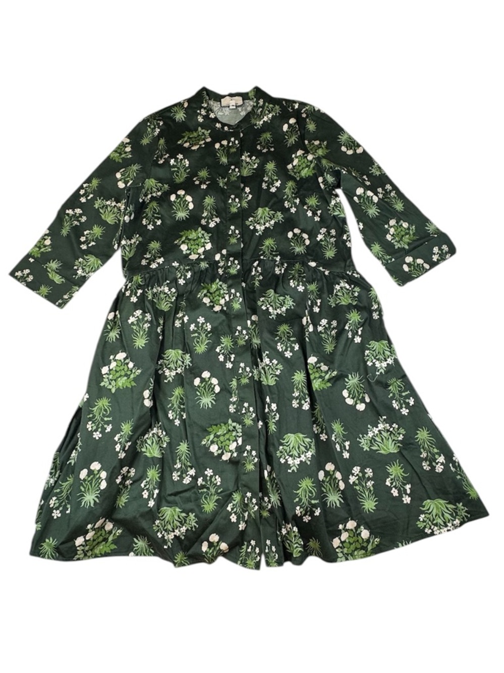 !!!!! SOLD !!!!!!! Bouquets Royal Shirt Dress Women's Medium Cotton